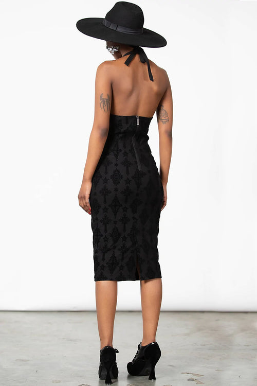 Blessings Flocked Midi Dress