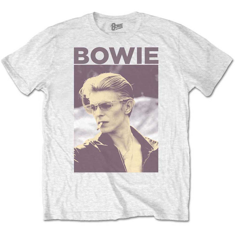 Bowie Smoking on White T-Shirt
