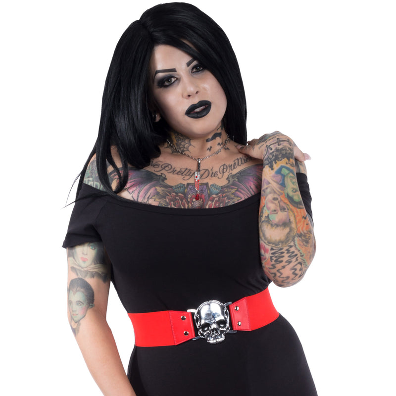 Elastic Belt-Skull Red
