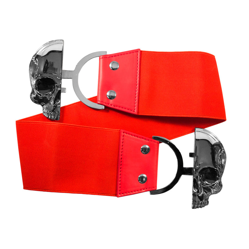 Elastic Belt-Skull Red