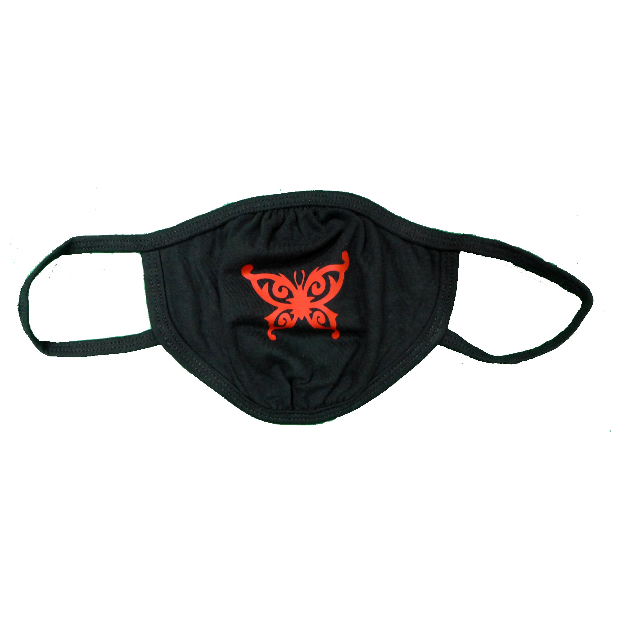 Red Butterfly Black Mask