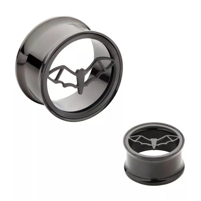 Blk PVD Cut Out Bat Double Flar