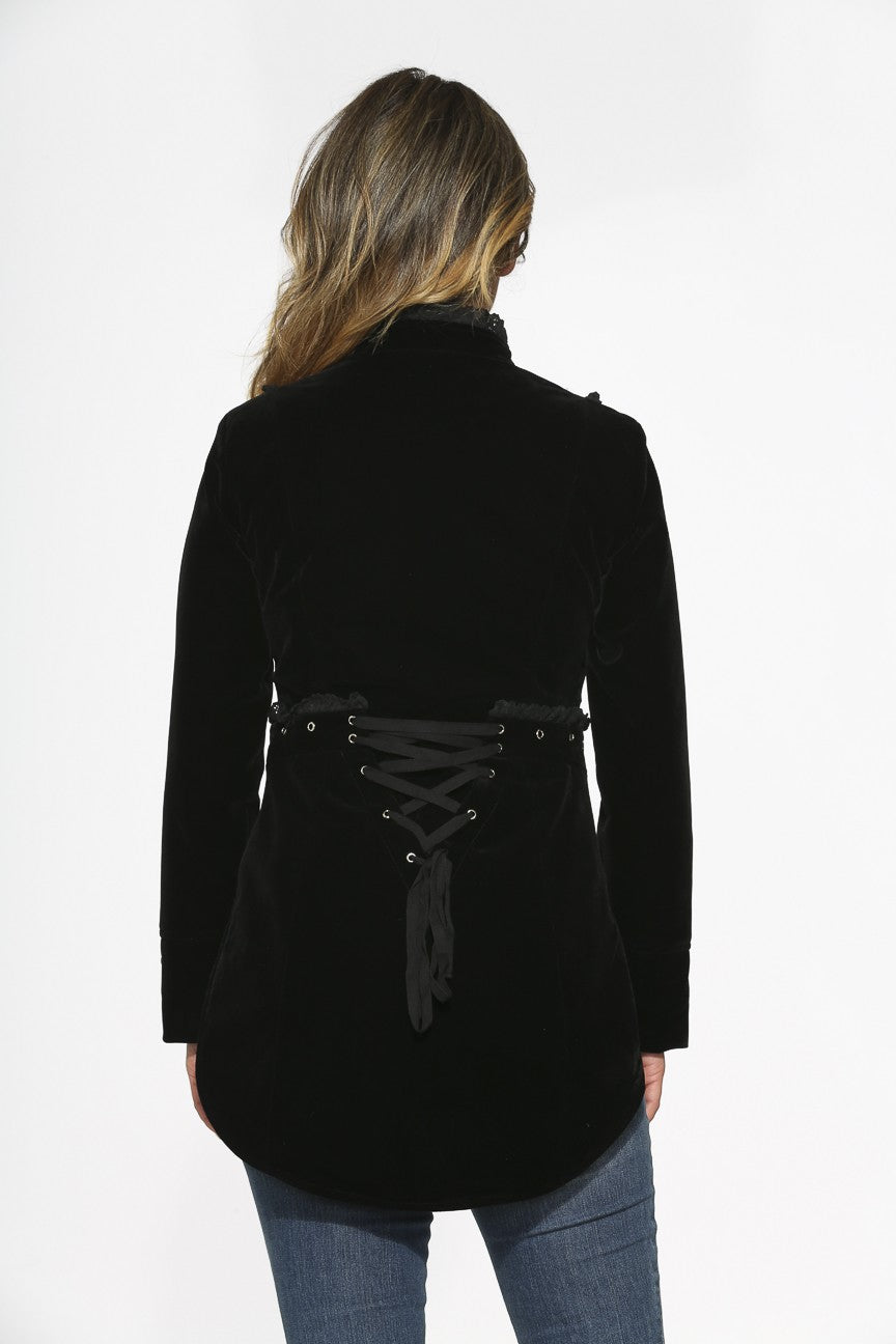Black Velvet Military Tailed Jacket – ShirtsNThingsAZ