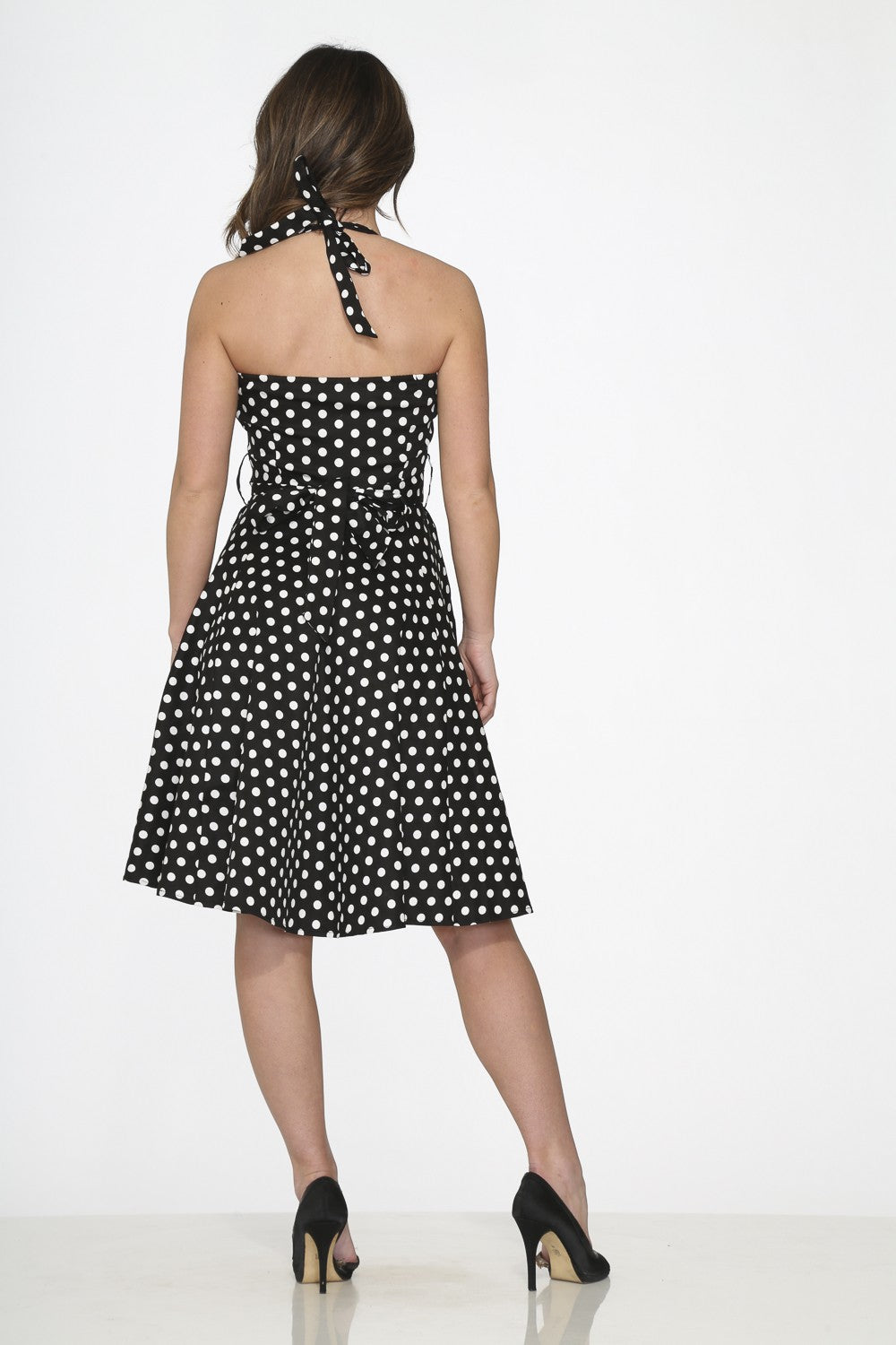 Black White Polka Dot Halter Dress ShirtsNThingsAZ Black White Polka Dot Halter Dress ShirtsNThingsAZ