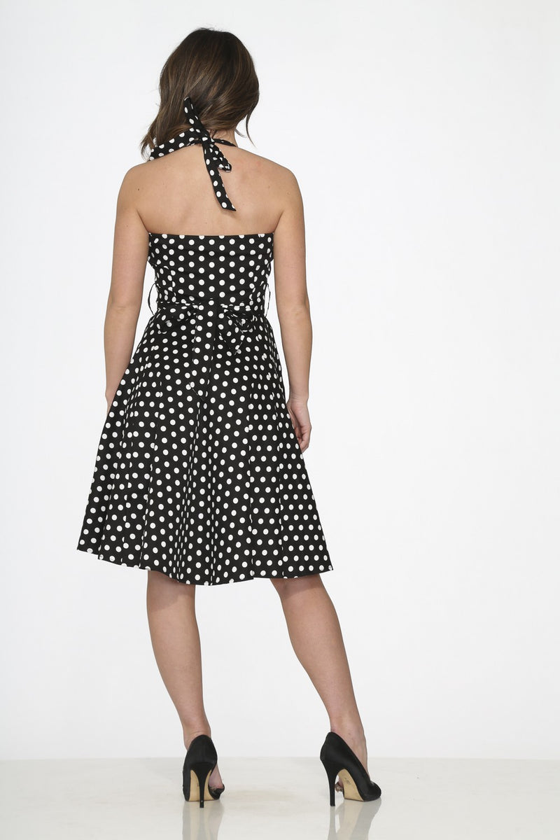 Black White Polka Dot Halter Dress ShirtsNThingsAZ Black White Polka Dot Halter Dress ShirtsNThingsAZ