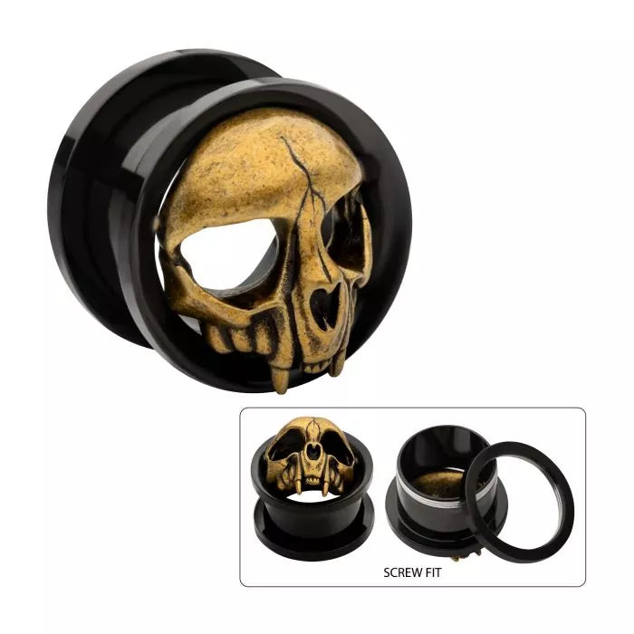 Brass PVD Skull Head Screw Fit
