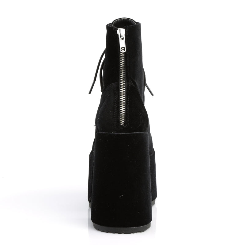 Camel 203 5 Chunky Heel Black Velvet ShirtsNThingsAZ