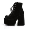 Camel-203 5" Chunky Heel Black Velvet