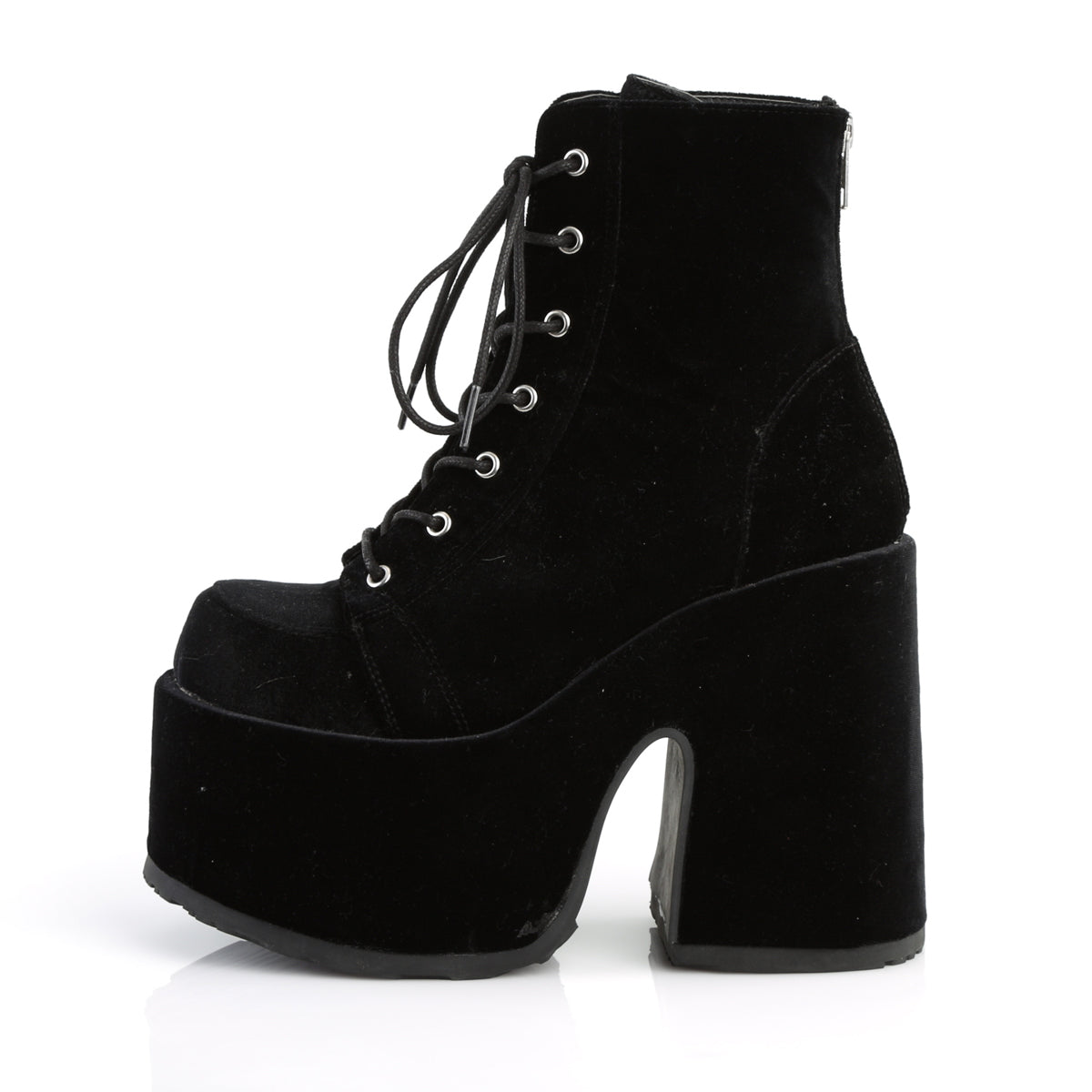 Camel-203 5" Chunky Heel Black Velvet