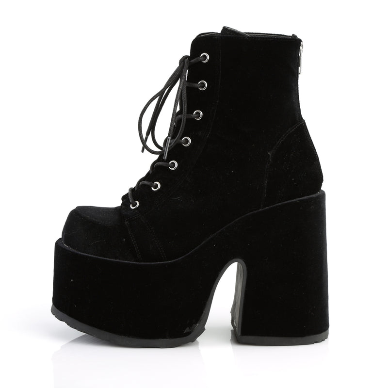 Camel-203 5" Chunky Heel Black Velvet