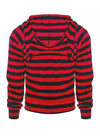 Cat Ears Striped Black and Red Hoodie