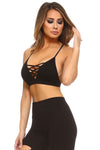 Criss Cross Black Ribbed Bralet