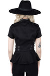 Dark Enterprise Pinstripe Zip Top