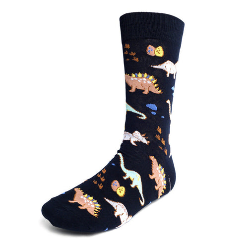 Dinosaurs on Black Socks