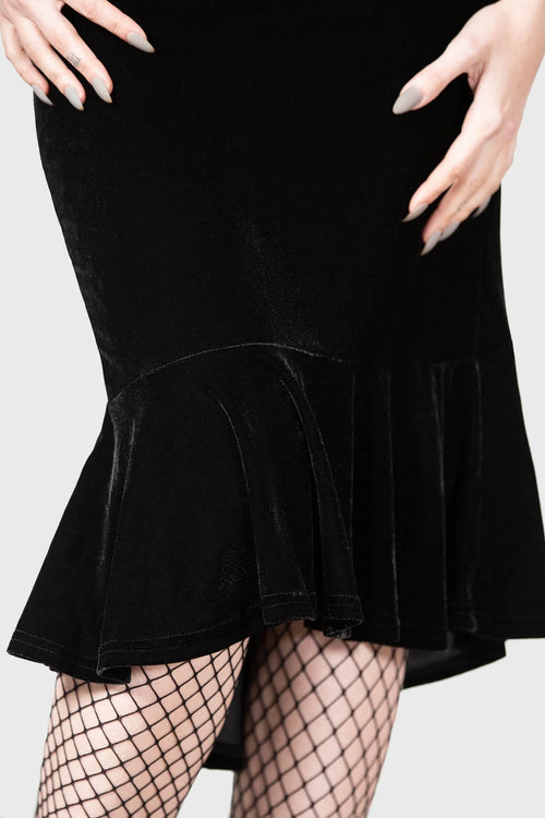 Drusilla Midi Skirt Blk Velvet