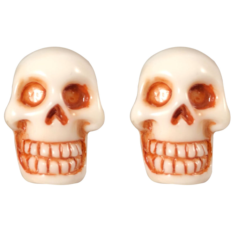 Skull White Stud Earrings