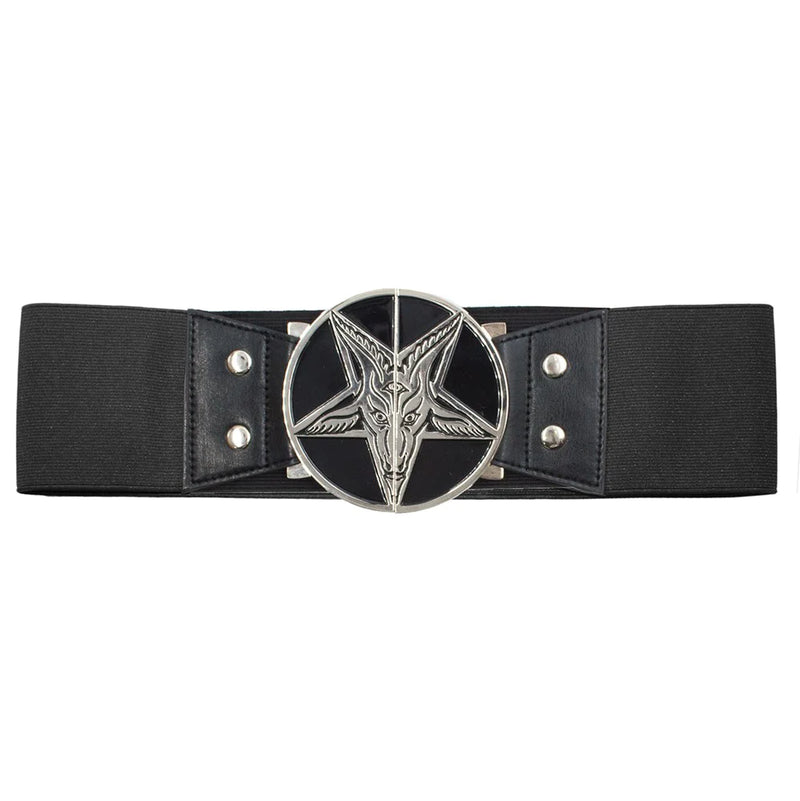 Elastic Belt-Goat Head Black