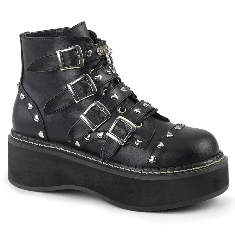 Emily-315 Buckle Strap Ankle Boots