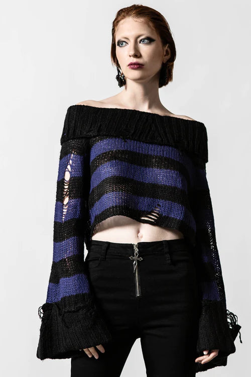 Ether Knit Midnight Cropped Swe