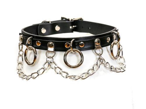 3/4" Bondage with Chain and 1" Ring Choker