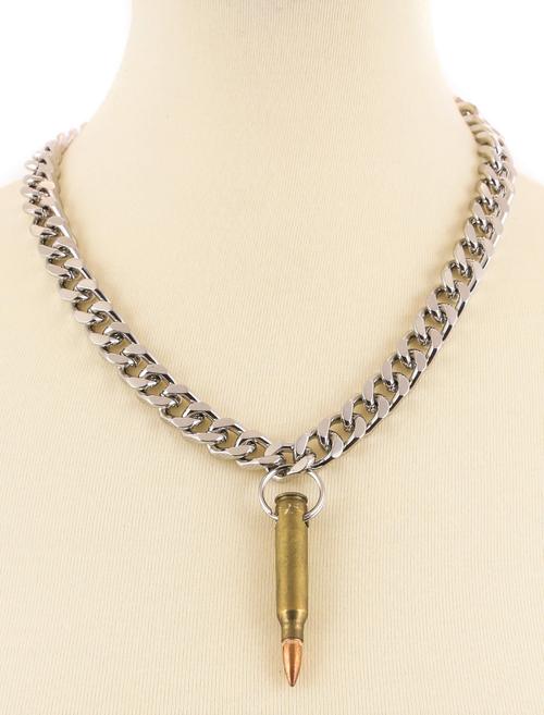 Brass Bullet Chain Necklace