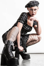 Grave Rebellion Ash Tartan Dress