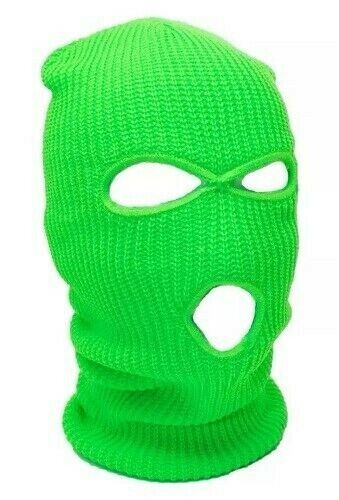 Knit Mask-Three Hole Neon Lime