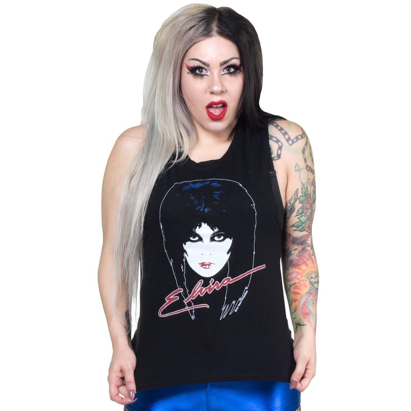 Elvira 80's Sleeveless Black Tank