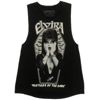 Elvira Bat Coffin Sleeveless Black Tank