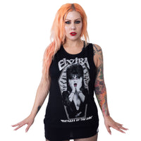 Elvira Bat Coffin Sleeveless Black Tank