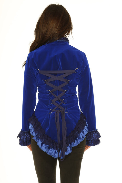 Gloria Velvet Tailed Blue Jacket