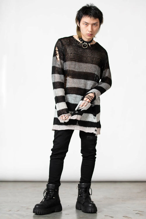 Grady Knit Sweater Blk/Grey Str