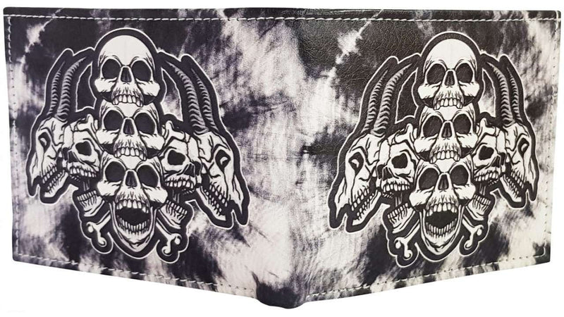 Grey Skulls Vegan Wallet