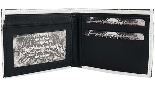 Grey Skulls Vegan Wallet