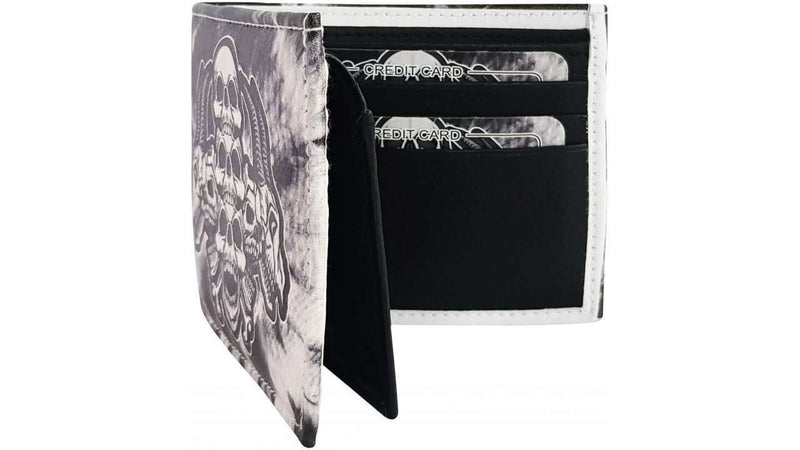 Grey Skulls Vegan Wallet