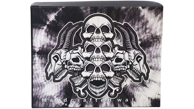 Grey Skulls Vegan Wallet