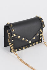 Black Studded Graffiti Mini Bag