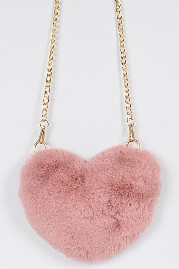Pink Heart Faux Fur