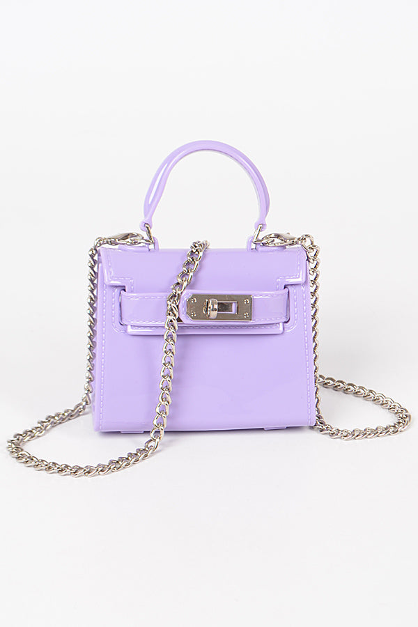 Purple Jelly Mini Clutch with Handle