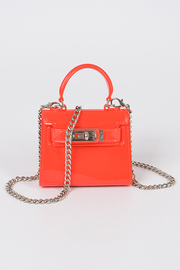 Red Jelly Mini Clutch with Handle
