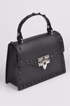 Black Monotone Studded Clutch