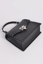 Black Monotone Studded Clutch