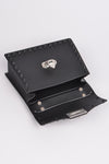 Black Monotone Studded Clutch