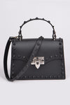 Black Monotone Studded Clutch