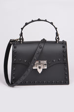 Black Monotone Studded Clutch