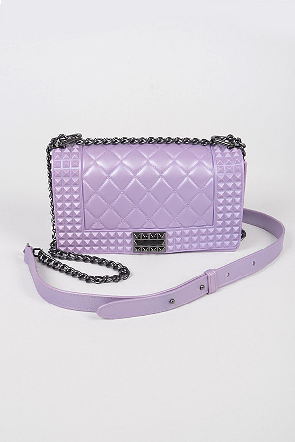Lavender Jelly Studded Clutch