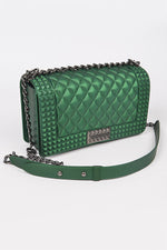 Quilted Embossed Green Jelly Bag