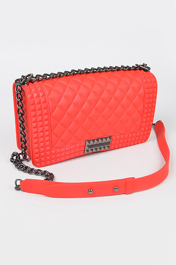 Quilted Embossed Red Jelly Bag