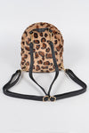 Brown Leopard Fur Backpack