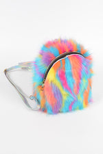 Multi Color Faux Fur Backpack